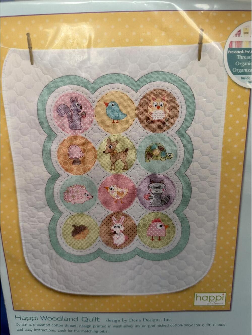 Cross Stitch Kit Stamped Baby Quilt Dimensions Happi Woodland 34x43